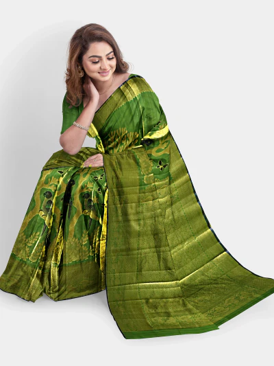 Golden Green with Black Parrot