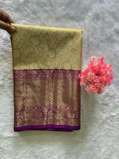 Soft Gold with Gold Zari - 1223