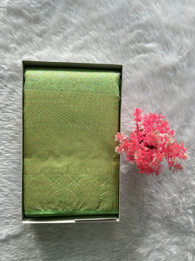 Pista Green with Silver Gold Zari - 1226