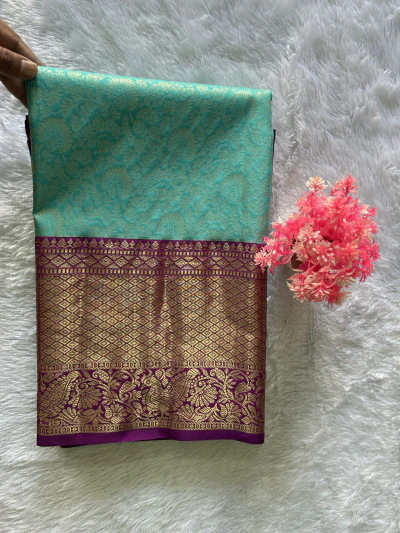 Turquoise Blue with Gold Zari - 1221